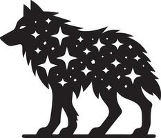 Wolf Silhouette editierbar Vektor Illustration isoliert Über Weiß Hintergrund