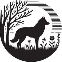 Wolf Silhouette editierbar Vektor Illustration isoliert Über Weiß Hintergrund