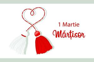 martisor, Symbol von Frühling. traditionell Frühling Urlaub im Rumänien und Moldawien. März 1. Urlaub Karte, Banner, Vektor. vektor