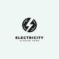 elektrisk logotyp design, i en svartvit, enkel stil, och i svart och vit vektor