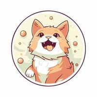 ai genererad skriva ut söt och fluffig katt, pomeranian, valp, shiba inu illustration ikon uppsättning color vektor