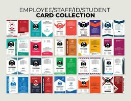 Sammlung Pack von Mitarbeiter, Mitarbeiter, Ausweis, Schüler Karte Vektor Design Vorlage