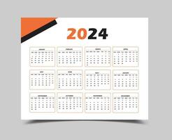 2024 Kalender ich 2024 Kalender zum Büro vektor