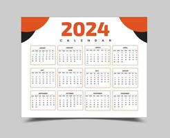 2024 Kalender ich 2024 Kalender zum Büro vektor