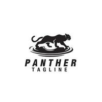 schwarz Panther Silhouette Stil Logo Design Vektor Illustration