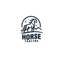 Pferd einfach Linie Kunst Logo Design Vektor Vorlage