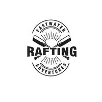 Jahrgang Rafting Logo Design Vektor Vorlage Illustration