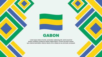 gabon flagga abstrakt bakgrund design mall. gabon oberoende dag baner tapet vektor illustration. gabon