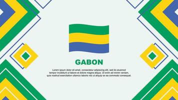 gabon flagga abstrakt bakgrund design mall. gabon oberoende dag baner tapet vektor illustration. gabon bakgrund