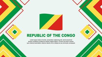 Republik von das Kongo Flagge abstrakt Hintergrund Design Vorlage. Republik von das Kongo Unabhängigkeit Tag Banner Hintergrund Vektor Illustration. Republik von das Kongo Hintergrund