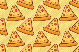 pizza skiva sömlös mönster vektor illustration