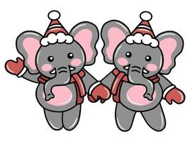 Elefant Illustration zum Weihnachten Tag vektor