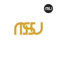 brev msu monogram logotyp design vektor