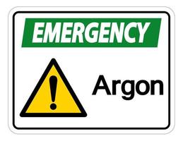 Notfall-Argon-Symbol-Zeichen auf weißem Hintergrund vektor