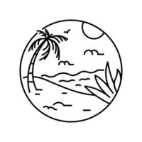tropisk sommar strand surfing logotyp vektor design mall