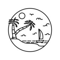 tropisk sommar strand surfing logotyp vektor t skjorta mall