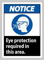 ögonskydd krävs i detta område vektor