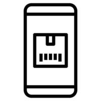 Smartphone Verfolgung Symbol Linie Gliederung Vektor Zeichen Symbol Grafik Illustration