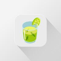 citron- cocktail med citron- skivor logotyp ikon design element vektor