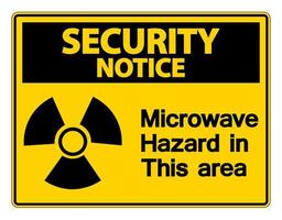 Sicherheitshinweis Mikrowelle Gefahrenzeichen auf weißem Hintergrund vektor