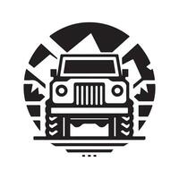 geometrisch einfarbig Illustration Logo von Offroad Auto vektor