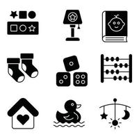 Baby-Glyphen-Icon-Sets vektor