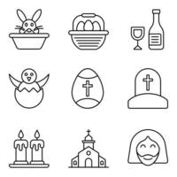 Ostern Linie Icons Sets vektor