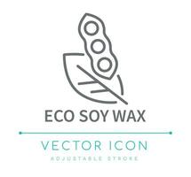 eco soja vax ljus linje ikon vektor