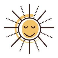 süß groovig Sonne, das Symbol von Sommer, Vektor Farbe Illustration