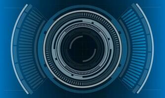 hud sci-fi cirkel gränssnitt skärm se vit geometrisk design virtuell verklighet trogen teknologi kreativ visa på blå vektor