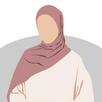 platt illustration av muslim kvinna bär hijab vektor