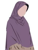 eben Illustration von Muslim Frau trägt lange Hijab vektor