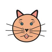 enkel katt vektor illustration karaktär kattunge tecknad serie ikon logotyp