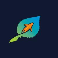 Fisch Logo Design mit Blätter vektor