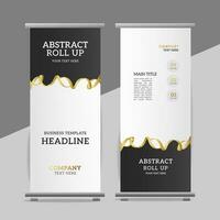 modern Geschäft rollen oben Banner Design mit golden Band vektor