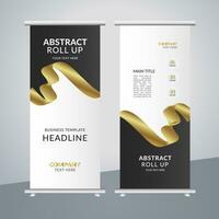 modern Geschäft rollen oben Banner Design mit golden Band vektor