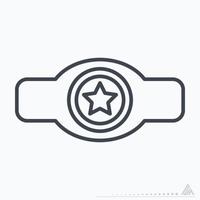 ikon boxning medalj - linje stil vektor