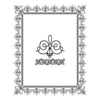 Jahrgang Blumen- klassisch kalligraphisch retro Vignette scrollen Frames Zier Design Elemente schwarz und Farbe einstellen isoliert Vektor