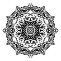 schwarz und Weiß Mandala Muster Design vektor