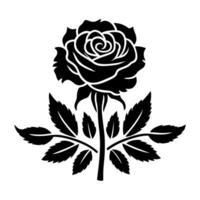 Rose Symbol. dekorativ Blume Silhouette isoliert auf Weiß Hintergrund. blühen Vektor Illustration