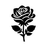 Rose Symbol. dekorativ Blume Silhouette isoliert auf Weiß Hintergrund. blühen Vektor Illustration