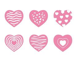 en uppsättning av hjärtan för dekorera vykort, tapeter, kuvert och klistermärken. uppsättning av hjärtan för hjärtans dag. hjärta ikoner vektor