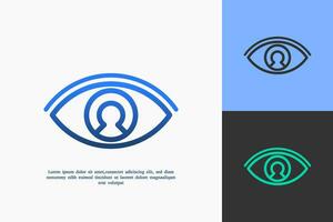 Auge sperren Schlüssel Logo Design vektor