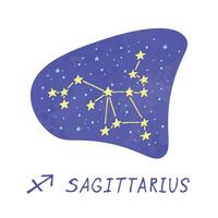 handgezeichnetes Sternzeichen Schütze esoterisches Symbol Doodle Astrologie Clipart-Element für Design vektor