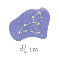 hand dragen leo zodiaken tecken esoterisk symbol klotter astrologi ClipArt element för design vektor