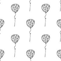 Urlaub nahtlos Muster mit fliegend Ballon Gekritzel zum dekorativ drucken, Verpackung Papier, Gruß Karten, Hintergrund und Stoff vektor
