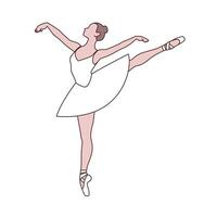 skön balett dansare är poserar, ung graciös kvinna balett dansare, ung ballerina stående i balett poser vektor illustration