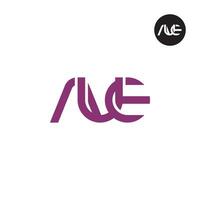 brev aue monogram logotyp design vektor