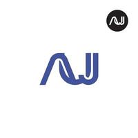 Brief auja Monogramm Logo Design vektor