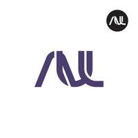 Brief aul Monogramm Logo Design vektor